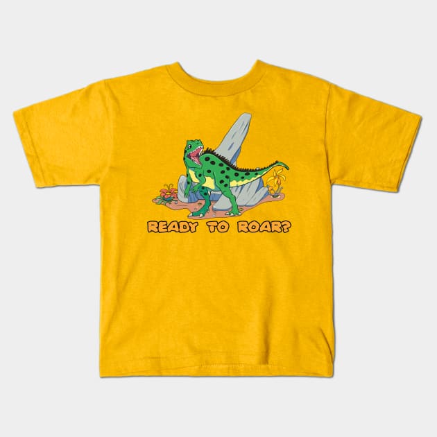 Ready to Roar? Kids T-Shirt by Artofokan